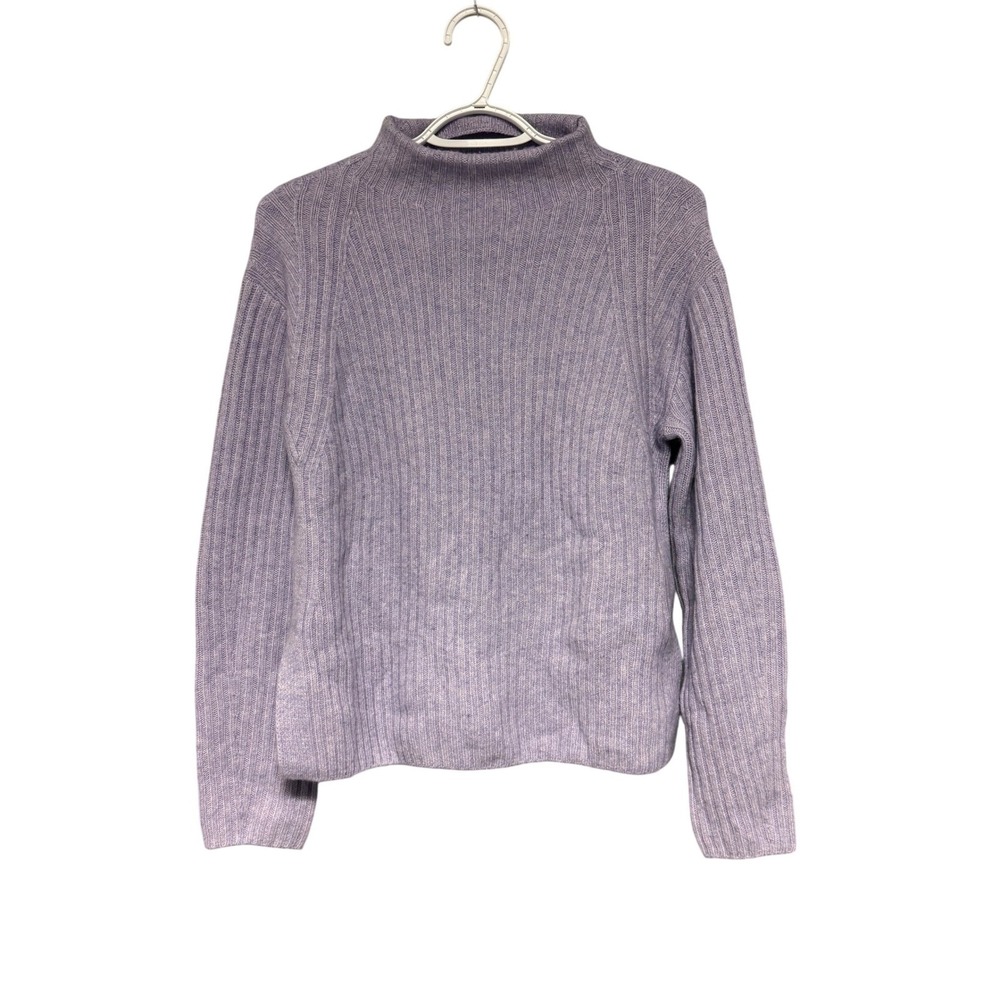 Vince Ribbed Mock Neck Raglan‎ Cashmere Wool Sweater Lily Stone XS